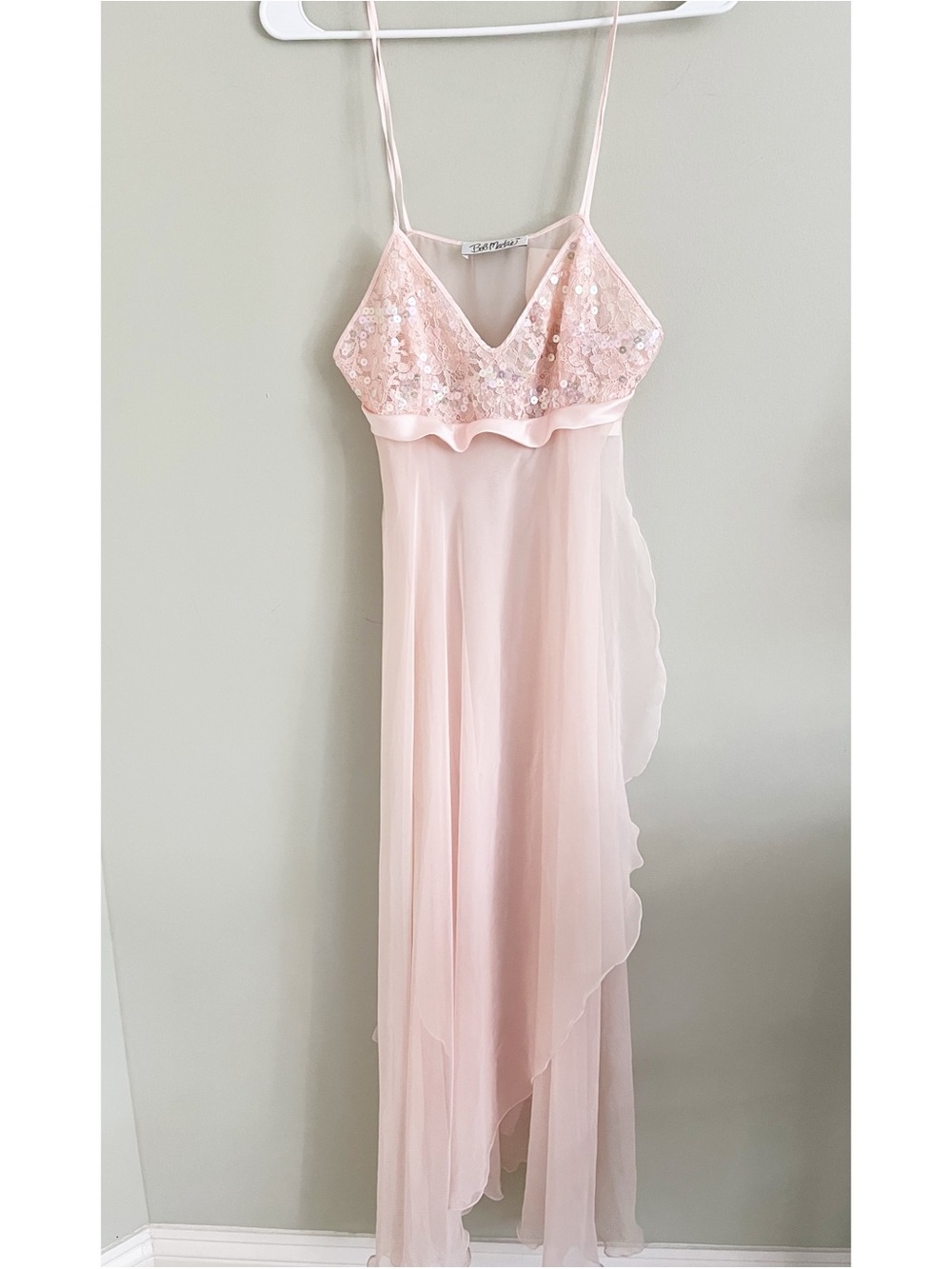 Vintage Bob Mackie soft pink sheer sequined nightgown NWT